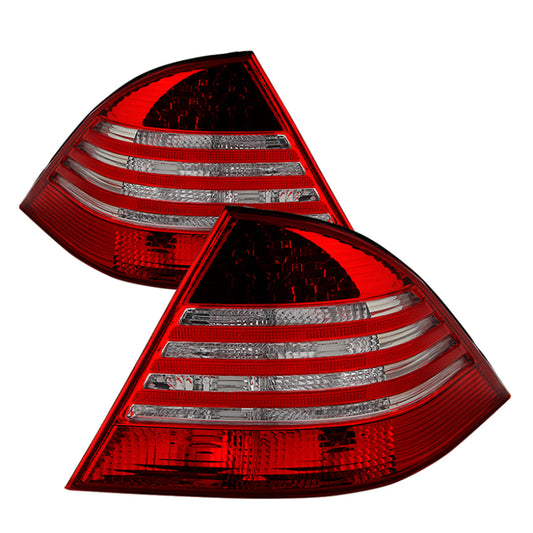 Xtune Mercedes Benz W220 S-Class 00-05 LED Tail Lights Red Clear ALT-JH-MBW220-LED-RC