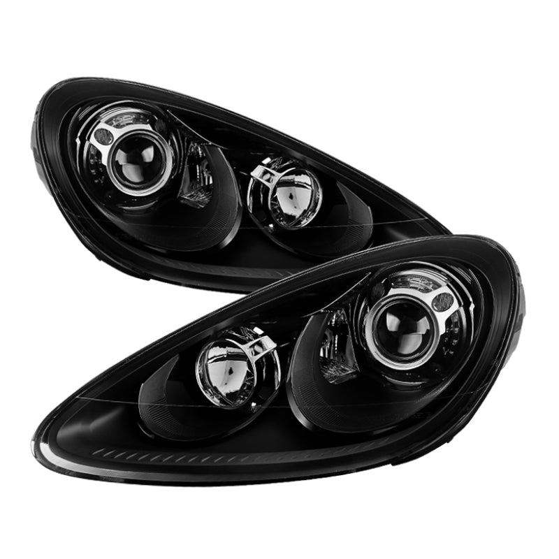 xTune Porsche Cayenne 11-14 4 LED Projector Headlights Black PRO-JH-PCAY11-AFS-BK