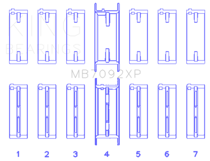 King Engine Bearings Nissan RB26DETT Performance Main Bearing Set - Size STD