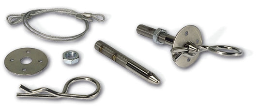 Moroso Oval Track Hood Pin Set - 3/8in Diameter - 3in Pin - Steel - 2 Pack