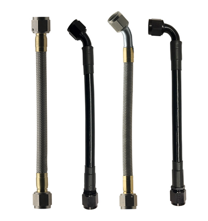 Fragola -8AN Hose Assembly Straight x 45 Degree Alum Nut 96in