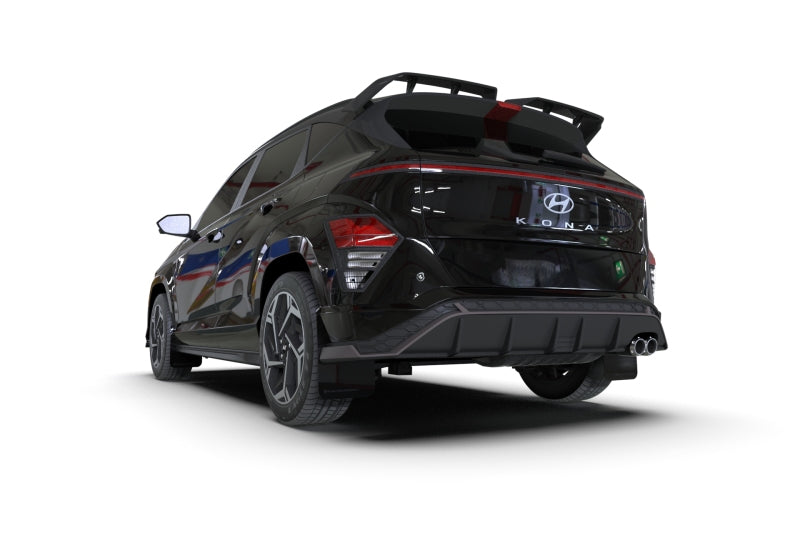Rally Armor 2024 Hyundai Kona N Line Black UR Mud Flap - Metallic Black Logo