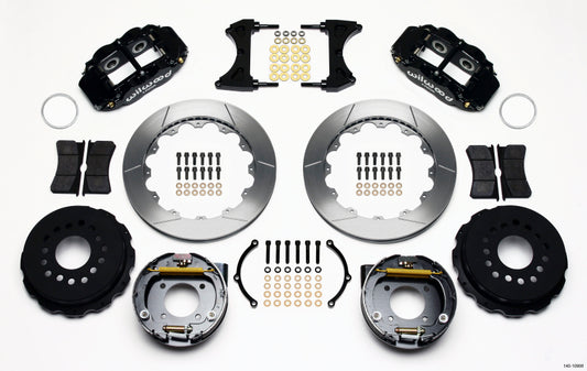 Wilwood Narrow Superlite 4R Rear P-Brk Kit 12.88in Chevy 12 Bolt w/ C-Clips Staggered mt