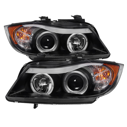 Spyder BMW E90 3-Series 06-08 Projector LED Halo Amber Reflector Rplc Bulb Blk PRO-YD-BMWE9005-AM-BK