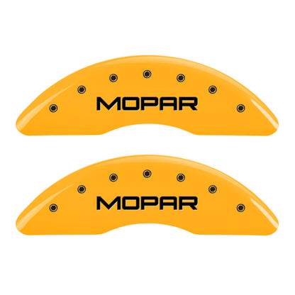 MGP 4 Caliper Covers Engraved Front & Rear Mopar Yellow Finish Black Char 2004 Chrysler Pacifica