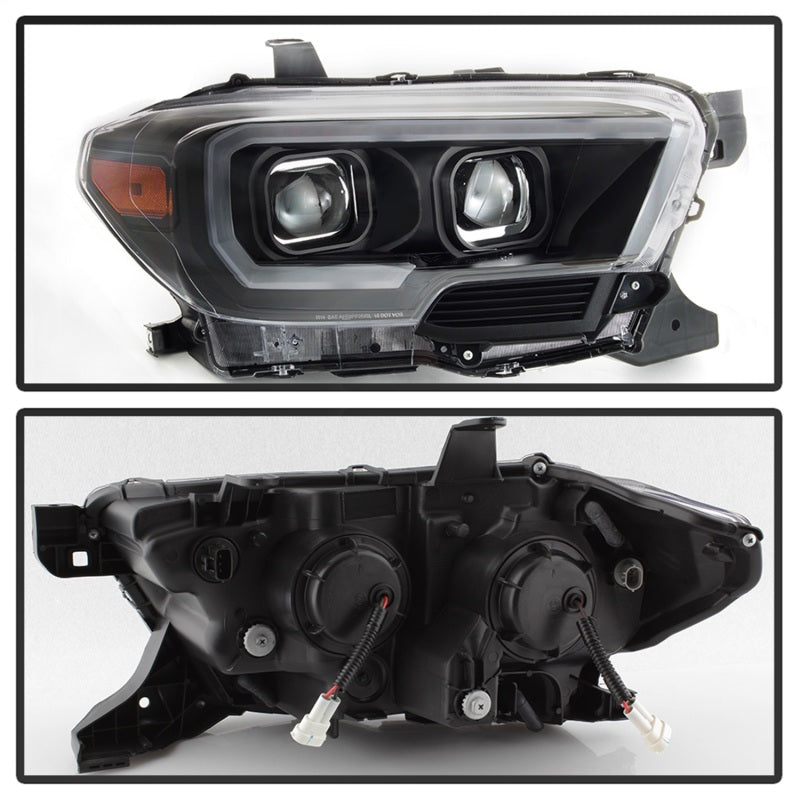 xTune 16-18 Toyota Tacoma SR/SR5 DRL Projector Headlights w/Turn Signal - Blk (PRO-JH-TTA16-SR-BK)