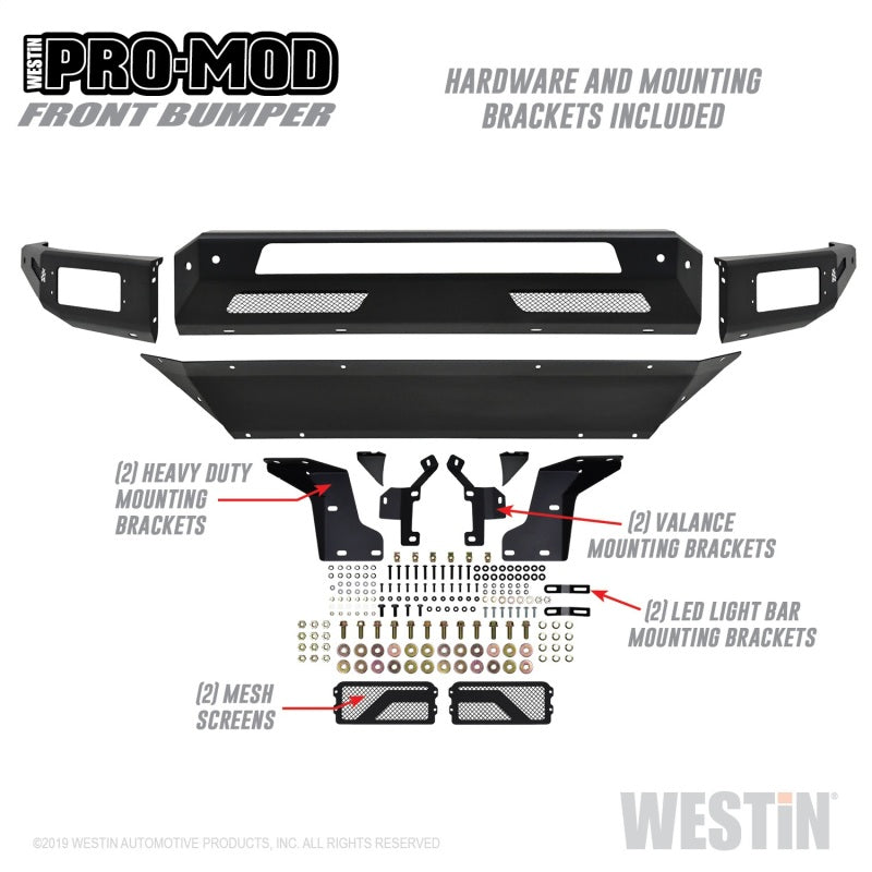 Westin 13-18 Dodge Ram 1500 / 2019 Ram 1500 Classic Pro-Mod Front Bumper - Textured Black