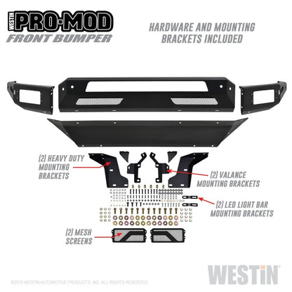 Westin 13-18 Dodge Ram 1500 / 2019 Ram 1500 Classic Pro-Mod Front Bumper - Textured Black