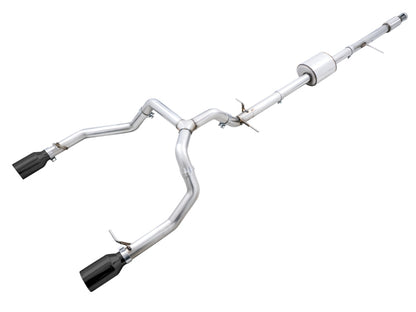 AWE Tuning 4th Gen GM 1500 5.3L 0FG Cat-Back Split Rear Exit (Flat Bumper) - Dual Diamond Tips