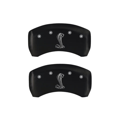 MGP Front set 2 Caliper Covers Engraved Front Oval logo/Ford Black finish silver ch