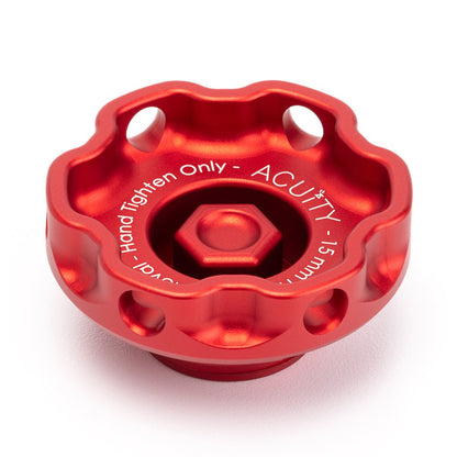 Acuity - Podium Oil Cap in Satin Red for Hondas/Acuras